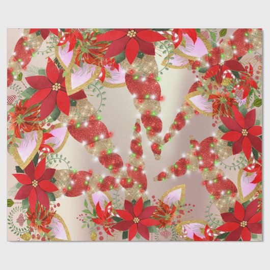 Unicorn kerstFeestdagen Green Unicorn Spark Red Cadeaupapier (Vlak)