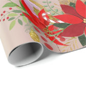 Unicorn kerstFeestdagen Green Unicorn Spark Red Cadeaupapier (Rol Hoek)