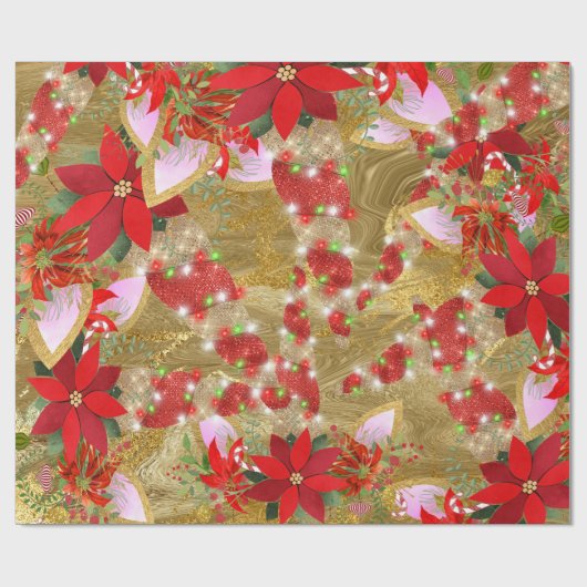 Unicorn kerstFeestdagen Lux Unicorn Spark Red1 Cadeaupapier (Vlak)