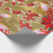 Unicorn kerstFeestdagen Lux Unicorn Spark Red1 Cadeaupapier (Hoek)