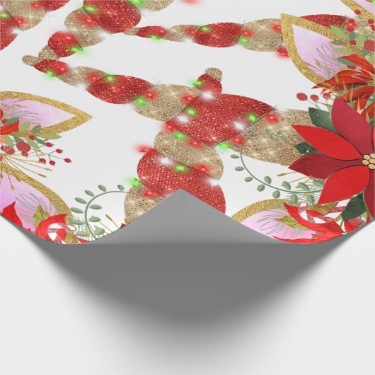 Unicorn kerstFeestdagen White Unicorn Spark VIP Cadeaupapier (Hoek)