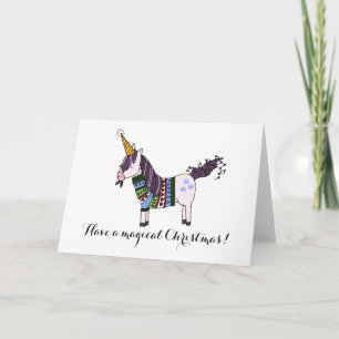 Unicorn kerstkaart feestdagen kaart