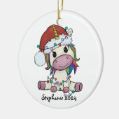 Unicorn kerstlampjes keramisch ornament (Links)