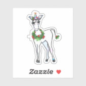 Unicorn | Kerstmager Sticker (Vel)