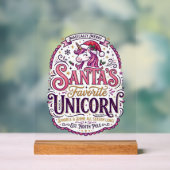 Unicorn Kerstmannetje Favoriete Eenhoorn Acryl Bord (Neutraal)