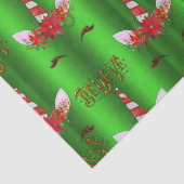 Unicorn Kerstmis Believe Green Tissuepapier (Detail)