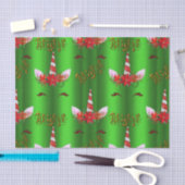 Unicorn Kerstmis Believe Green Tissuepapier (Craft)