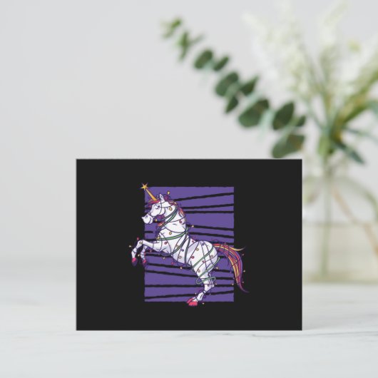 Unicorn Kerstmis Briefkaart (Staand voorkant)