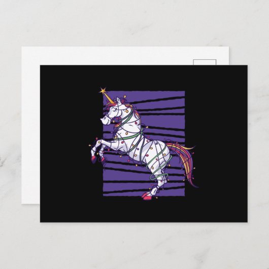 Unicorn Kerstmis Briefkaart (Voorkant / Achterkant)