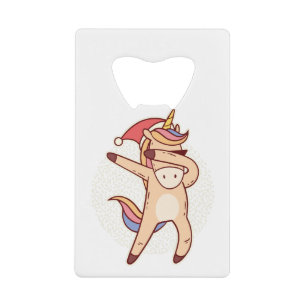 unicorn kerstmis creditkaart flessenopener