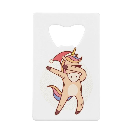 unicorn kerstmis creditkaart flessenopener (Voorkant)