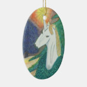 "Unicorn Kerstmis" Keramisch Ornament (Rechts)