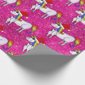Unicorn kerstroze ompakpapier cadeaupapier (Hoek)