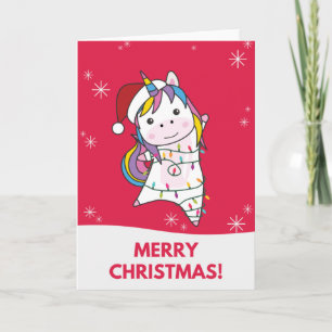 Unicorn Kerstwinter winterdieren Unicorns auto Kaart