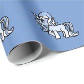 Unicorn kerstwrapping Paper Blue Winter Frost Cadeaupapier (Rol Hoek)