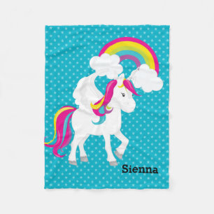 Unicorn * Kies uw achtergrondkleur Fleece Deken