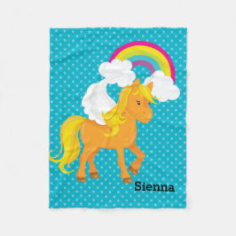 Unicorn * Kies uw achtergrondkleur Fleece Deken