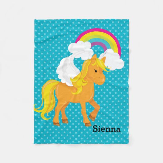 Unicorn * Kies uw achtergrondkleur Fleece Deken (Voorkant)