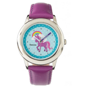 Unicorn * Kies uw achtergrondkleur Horloge