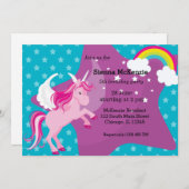 Unicorn * KIES uw achtergrondkleur Kaart (Voorkant / Achterkant)