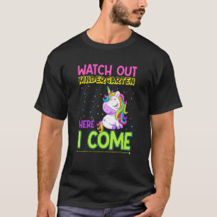 Unicorn kijkt uit naar Kindergarten hier kom ik te T-shirt