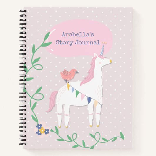 Unicorn Kind Schrijven & Tekenen Verhaal Notitieboek (Voorkant)