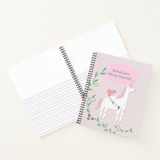 Unicorn Kind Schrijven & Tekenen Verhaal Notitieboek (Binnen)