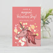 Unicorn Kinder Classroom Valentijn Feestdagenkaart (Staand voorkant)
