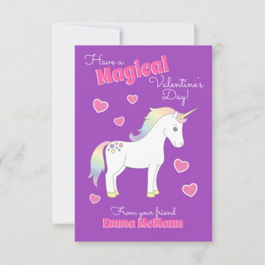 Unicorn Kinder Classroom Valentijnen Kaarten (Voorkant)