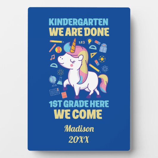 Unicorn Kindergarten Afstuderen 1e graad Fotoplaat (voorkant)