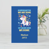 Unicorn Kindergarten Afstuderen 1e graad Kaart (Staand voorkant)