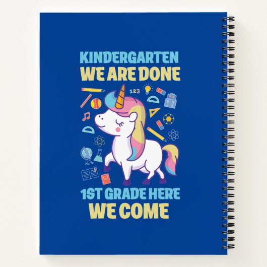Unicorn Kindergarten Afstuderen 1e graad Notitieboek (Achterkant)