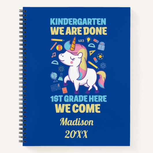 Unicorn Kindergarten Afstuderen 1e graad Notitieboek (Voorkant)