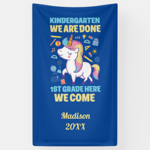 Unicorn Kindergarten Afstuderen 1e graad Spandoek