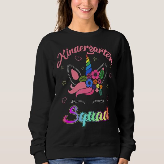 Unicorn Kindergarten Squad Teacher Student terug n Trui (Voorkant)