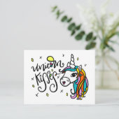 Unicorn Kisses, met de hand geschreven Briefkaart (Staand voorkant)