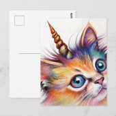 Unicorn Kitten Briefkaart (Voorkant / Achterkant)