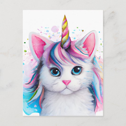 Unicorn Kitten Briefkaart (Voorkant)