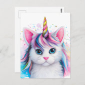 Unicorn Kitten Briefkaart (Voorkant / Achterkant)