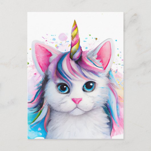 Unicorn Kitten Briefkaart (Voorkant)