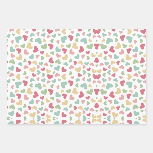 Unicorn Kittens'n Sweet Trees, Hearts, Rainbows Inpakpapier Vel (Voorkant 3)