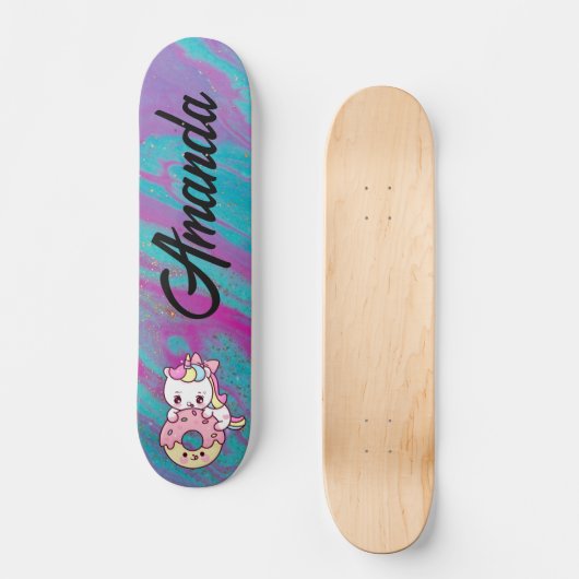 Unicorn kleur abstract persoonlijk skateboard (Voorkant)