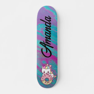 Unicorn kleur abstract persoonlijk skateboard
