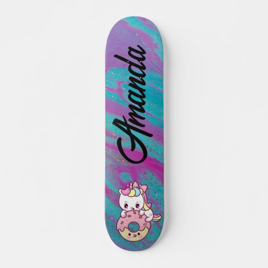 Unicorn kleur abstract persoonlijk skateboard (Voorkant)