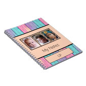 Unicorn kleuren 3 foto's initialen perziken notitieboek (Rechterzijde)