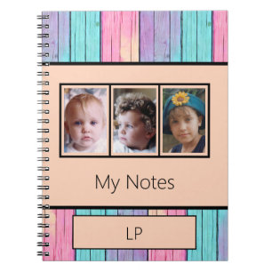 Unicorn kleuren 3 foto's initialen perziken notitieboek