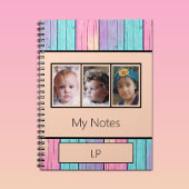 Unicorn kleuren 3 foto's initialen perziken notitieboek