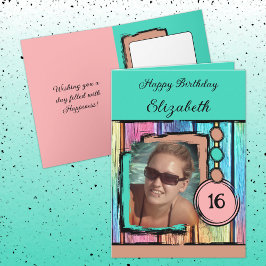 Unicorn kleuren faux wood toevoegen foto 16e verja kaart