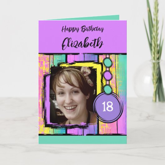 Unicorn kleuren faux wood toevoegen foto 18e verja kaart (Voorkant)