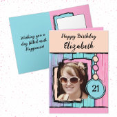 Unicorn kleuren faux wood toevoegen foto 21st verj kaart